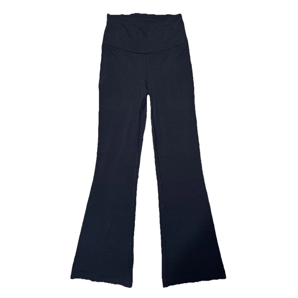 Lululemon Black Voyage Pants Women Size 6 Flared Leg Wide Leg 29in inseam